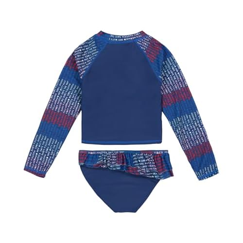 Nautica Girls' Two-Piece Rashguard Swimsuit Set, UPF 50+ Sun Protection, Quick-Dry Bathing Suit