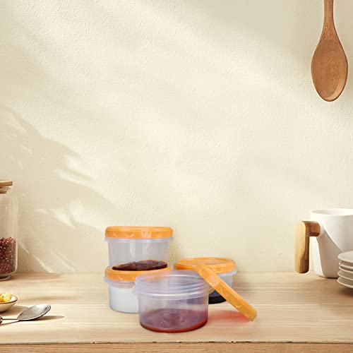 Jucaifu 8 Pack 8 Ounce reuseable small plastic freezer storage container jars with screw lid for food snacks lunch Yellow - color: Yellow(8PCS)