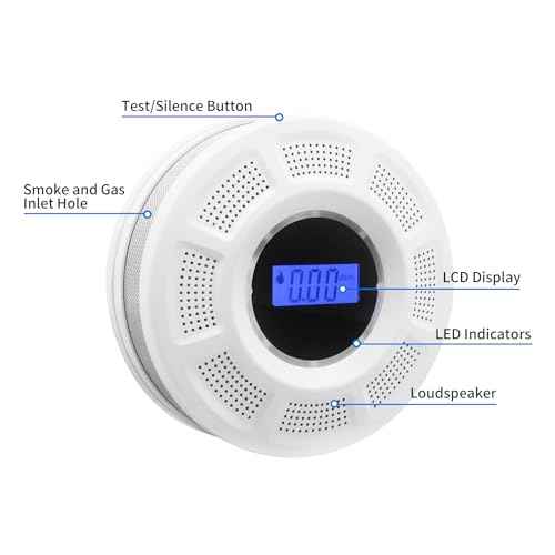Smoke and Carbon Monoxide Detector Combo Powered by Battery, 2 in 1 CO & Smoke Alarm with LED Warning Light Indicators for Home, Travel, RV, Garage