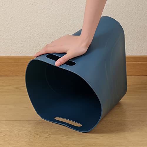 rejomiik Small Trash Can, 3.5 Gallon Slim Garbage Can Plastic Waste Basket with Handles Container Bin for Narrow Spaces Bathroom, Bedroom, Kitchen, Office at Home, Teal Blue - color: Teal Blue, size: 1 pack
