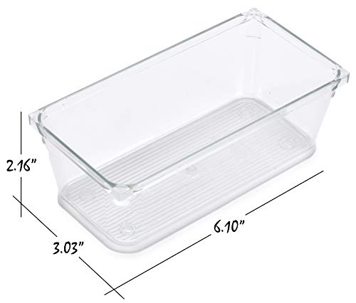 Masirs Clear Drawer Organizer - Easily Organize and Customize the Layout of Drawers. Great for Office Desk, Utensils, Cosmetics and Makeup. (8-Piece Set) - size: 8-Piece Set