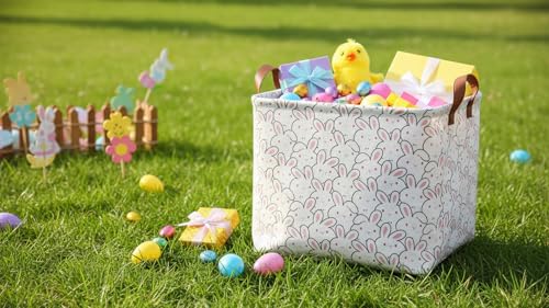 Rectangle Easter Gift Basket Empty,Bunny Easter Basket,Books Box,Room Decor(Bunny) - color: Bunny