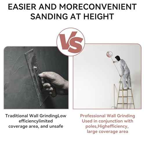 9 Inch Pole Sander for Drywall, Manual Hand Drywall Sander, Round Circular Hand Sanding Head for Ceilings/Painting, Red