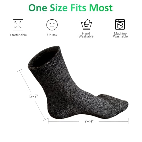 Grounding Socks, Conductive Silver Fiber Crew Socks for Women Men, Earth Connected Socks for Grounding Mat, Sheets, Shoes