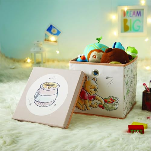 Idea Nuova Winnie the Pooh Collapsible Storage Cube with removable Lid, 10" Wx10 Hx10 D - color: Winnie The Pooh