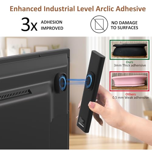Tiizze 5 Pack Upgraded Magnetic Remote Control Holder Wall Mount - Enhanced N52 Magnets & Stronger Adhesive, No-Drill Remote Organizer for TV/Fan/AC Remotes - color: Black