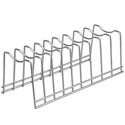 Pot Lid Organizer, Kitchen Pot Lid Rack Holder, Rest Cutting Board, Baking Sheet, Stainless Steel (Silver, 1) - color: Silver