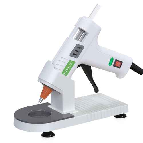 MONVICT Glue Gun Stand for Most Mini Glue Guns, Hot Glue Holder with Non-Stick Silicone Mat, Suction Cups, Helpful Tool for Make Your DIY, Crafts, Home School Project Well Bars Orderly (NOT Full Size)