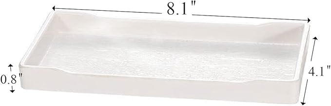 Small White Mini Tray (8 inch x 4 inch) for Serving Accessory, Spa, Coffee, Drinks, Wine, Tea, Bar, Party, Towel, Seasoning, Perfume or Display Use.
