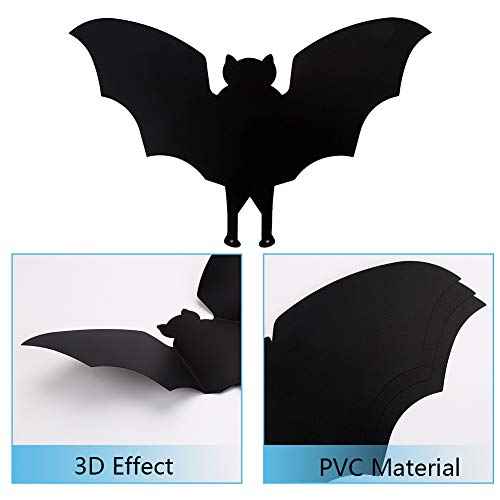 CCINEE Halloween Bat Decoration,Large Hanging Bat Wall Decal Window Door Entryway Sticker for Party Favor Supply,24PCS