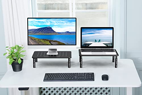 Zimilar 2 Pack Monitor Stand , 3 Height Adjustable Stand with Unique Star Mesh for Computer, Laptop, Printer, Notebook, iMac, Premium Metal Monitor Risers for 2 Monitors