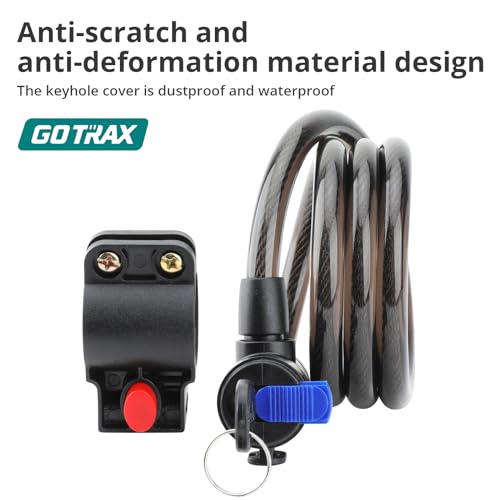 Gotrax LockGuard Scooter Locks, 4 Feet Bike Locks Cable, Heavy Duty Anti Theft Bicycle Lock with Mounting Bracket and 2 Keys, Cable Lock Suitable for Scooters and Bikes (Key Lock)