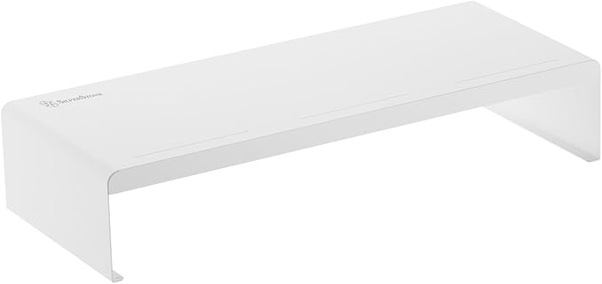 SilverStone Technology - Monitor Stand Riser with a Removable Phone Holder, Headphone Holder, and Storage Tray. Supports Up to 44 Pounds, SST-MR03W