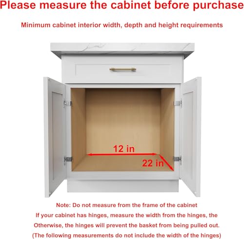 Sikarou Pull Out Cabinet Organizer,Heavy-Duty Slide Out Shelf, Wood And Wire Basket, Pull Out Drawer for for Kitchen Under Sink Space, Pantry, Bathroom (11 * 21 WM) - size: 1-TIE 11*21 WM