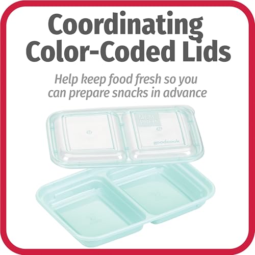 GoodCook Meal & Snack Prep Container Set, Includes Embossed Measurements & Color Coordinated Lids, Made Without BPA, 60-Piece Set