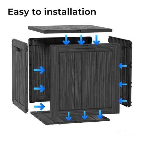30 Gallon Waterproof Outdoor Storage Box - All-Weather Deck Box for Patio & Pool, Lockable Resin Patio Deck Box with UV Protection, Matte Black