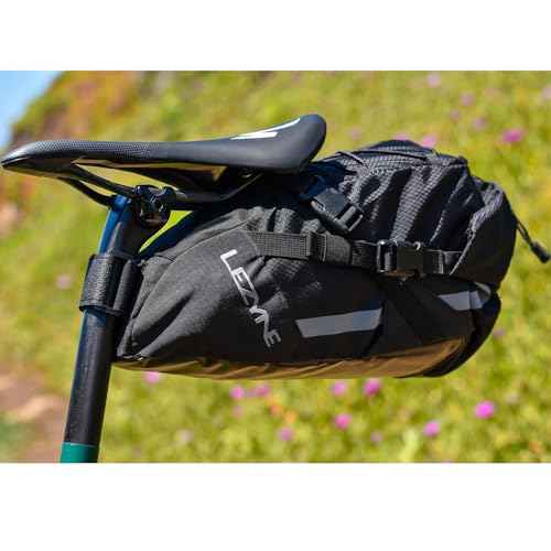 LEZYNE Caddy Bike Saddle Bag - Durable Nylon Cycling Storage Bag with Velcro/Quick Release Mount, Reflective Accents, Water-Resistant Zipper for Road Bikes & Commuters