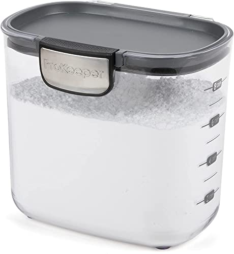 Progressive International ProKeeper+ Clear Plastic Airtight Food Baker's Kitchen Storage Organization Container Canister Set with Magnetic Accessories, 2- Piece Set (Powdered & Brown Sugar 1.4-Quart)