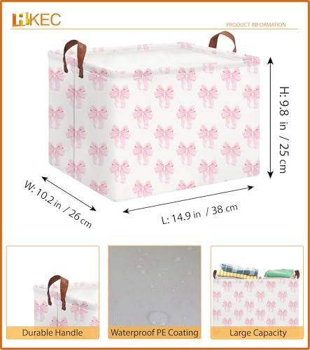 Rectangle Storage Basket with Handles,Collapsible Storage Bin,Books Box,Gift Basket(Shimmer Bowknot) - color: Shimmer Bowknot