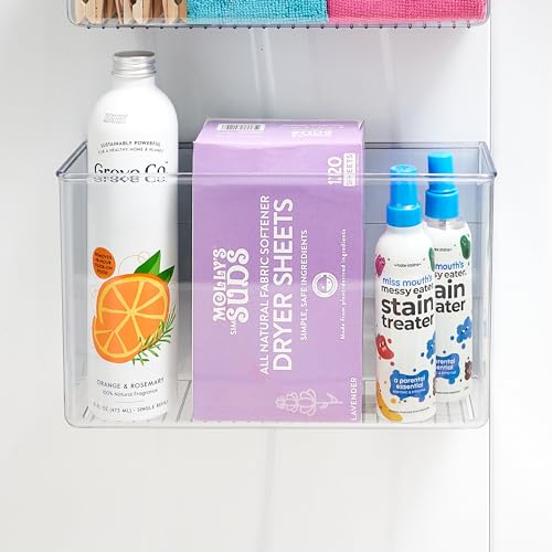 iDesign Magnetic Large Clear Plastic Organizer Bins for Laundry Room Storage - size: Large, style: Pack of 1