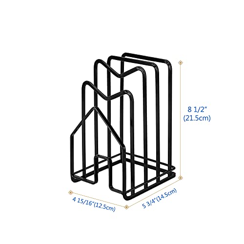 Poeland Kitchen Pantry Organizer Rack for Dinnerware, Bakeware, Cookware, Cutting Boards, Pan Lids - color: Black