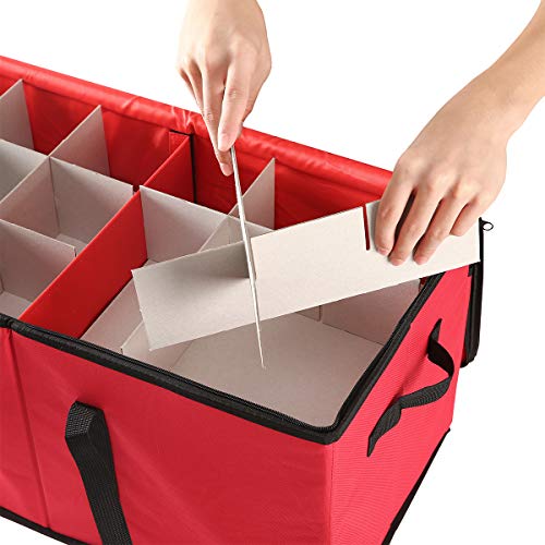 Sattiyrch Christmas Ornament Storage Box,Box Contributes Slots for 54 Holiday Ornaments 4 Inches - size: 54 pcs-4in without Trays