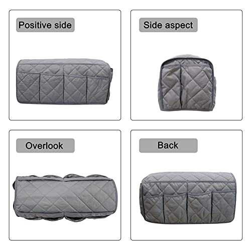 Armchair Caddy,Non Slip Sofa Armrest Organizer, Couch Armrest Remote Control Holder,Waterproof Recliner Arm Caddy with 14 Pockets for Cell Phone TV Remote Control - color: Grey