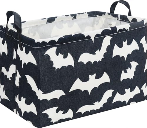 Rectangle Storage Basket with Handles,Collapsible Kids Toys Bin,Books Box,Gift Basket(Bat) - color: Bat