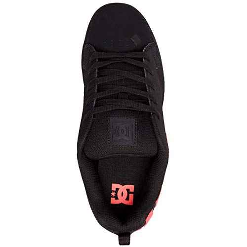 DC womens Court Graffik Skate Shoe, Black/Hot Pink, 11 US