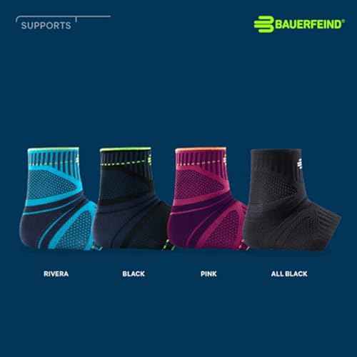 Bauerfeind Sports Ankle Support Dynamic - Ankle Compression Sleeve for Freedom of Movement - 3D AirKnit Fabric for Breathability - Premium Quality & Washable (M, Rivera)
