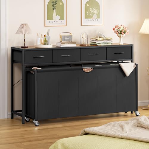 Laundry Sorter, Rolling Laundry Hamper with 5 Section Pul-Out Bags, Laundry Basket Organizer with 4 Drawers, Laundry Hamper with Wheels for Laundry Room Organization, Bathroom, Bedroom - size: 360 L