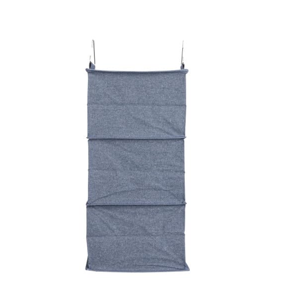 Household Essentials Hanging Cotton Blend Closet Organizer with 3 Storage Shelves, Denim - color: Denim