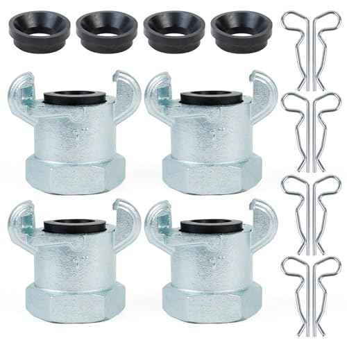 ChillWaves Iron Air Hose Fitting, 1" NPT Female 2 Lug Universal Coupling, Chicago Fitting(4-PACK)