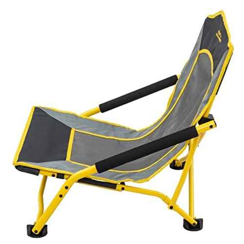 ALPS Mountaineering Rendezvous Low Camping Chairs for Adults with Arms, Cool Mesh Center, Powder Coated Steel Frame, Compact Folding Design and Carry Bag
