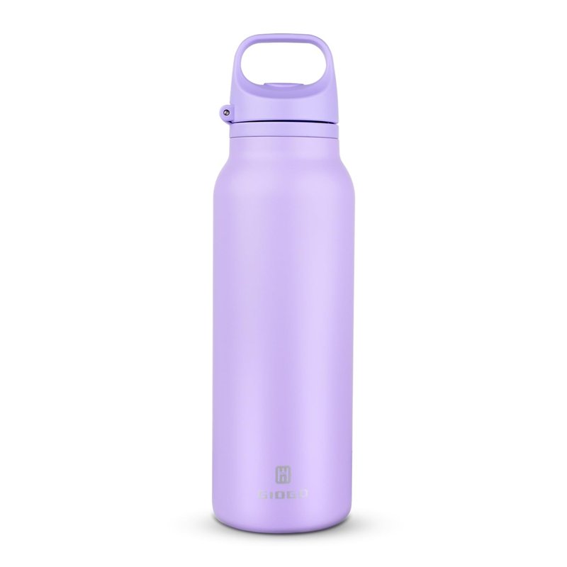 Insulated Thermo Water Bottle with Handle 20oz Stainless Steel Water Bottle Metal Water Flask Water Bottle for Hot and Cold Drink for Hiking, Workout, Gym, Travel (Purple, 600ml)
