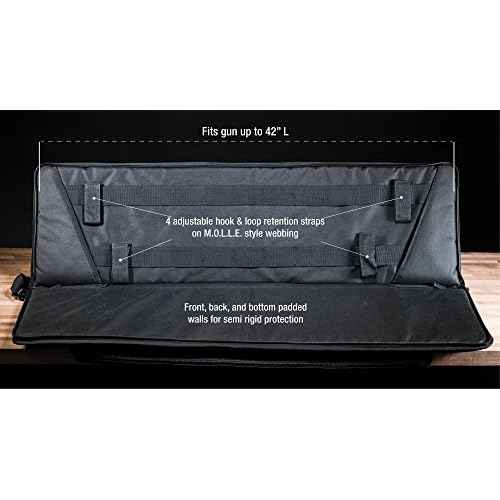 Smith & Wesson M&P Pro Tac Padded Rifle Case with Ballistic Fabric Construction and External Pockets for Shooting, Range, Storage and Transport