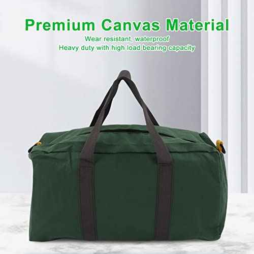 Wide Mouth Tool Bag, Large Capacity Organizer Tote, Portable 20" Tool Bag for Carpentry, Electrician, Plumbing, Gardening