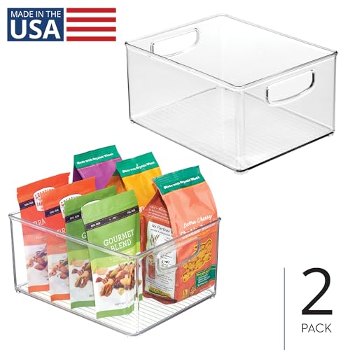 iDesign Stackable Clear Plastic Bin - Kitchen Organizers and Storage for Fridge and Pantry, 2-Pack - style: Pack of 2