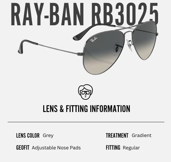 Ray-Ban RB3025 AVIATOR GRADIENT Pilot Shaped Sunglasses for Men & Women with Official RAYBAN Eyewear Kit