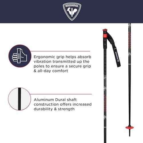 Rossignol Poker Pro Alpine Ski Poles - Lightweight Downhill Ski Poles for Men