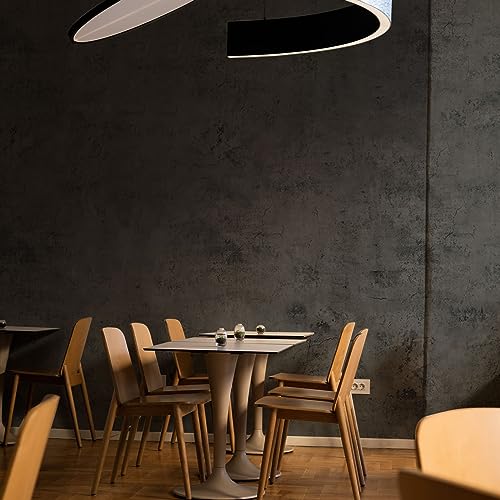 WAPANE Dark Gray Concrete Wallpaper 15.7in x 80in, Black Cement Contact Paper 3D Matte Textured, Wall Paper Peel and Stick Self-Adhesive Removable for Living Room Bedroom Bathroom Gym