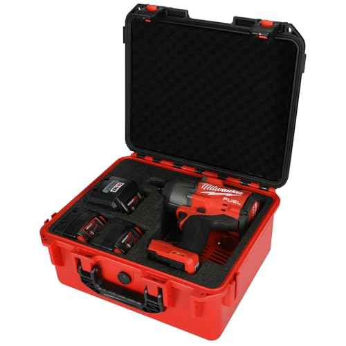 Case for Milwaukee Impact Torque Wrench: Hard Storage Box for Milwaukee M18 1/2 Impact Wrenches 2962-20, 2967-20, Waterproof Tool Bag for Power Cordless Ratchet Wrench, Battery | Charger (Case Only)