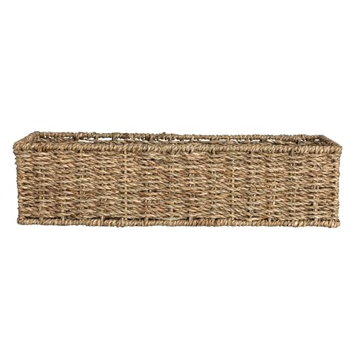 Household Essentials Handwoven Seagrass Rectangular Storage Basket, Natural - color: Natural Seagrass