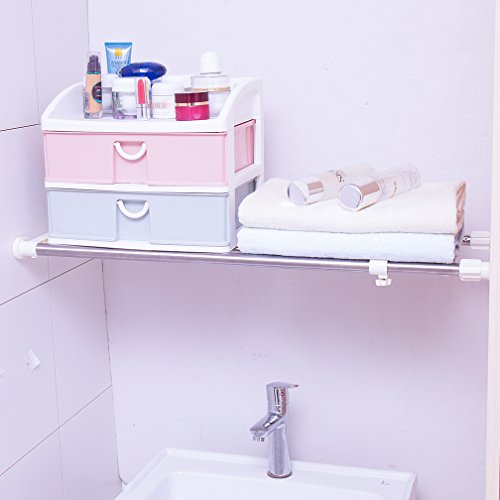 Hershii Expandable Closet Tension Shelf Rod Adjustable Storage Rack Heavy Duty DIY Organizer Divider for Wardrobe Cupboard Kitchen Bathroom - size: 50-80cm/19.68-31.49inches