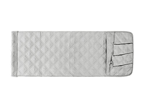 IPENNY Couch Sofa Armrest Organiser Chair TV Remote Holder Bed Storage Pocket Bag for Cellphone Tablet Notepad Book Magazines DVD Eyewears Drinker Snacks Holder Pouch - color: Grey