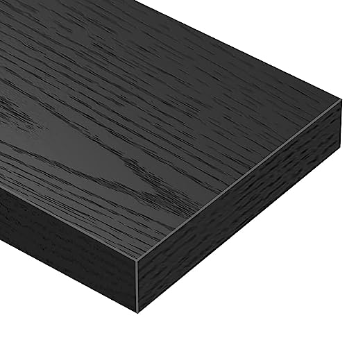 QEEIG Floating Shelves for Wall Bathroom Shelf Bedroom Kitchen Living Room Farmhouse Small Book Shelf 16 inch Set of 4, Black (015-B4) - color: C. Black, size: 4pcs