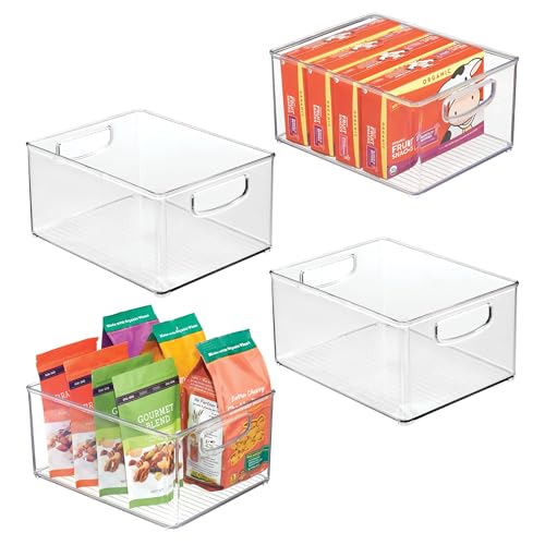 iDesign Stackable Storage Bin - Organize Pantry, Fridge, or Freezer, Set of 4, Clear, Made in USA - style: Pack of 4