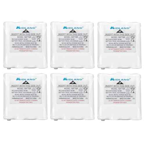 Midland AVP8 NiMH Rechargeable Battery Packs for CXT and LXT Series Radios - 6-Pack