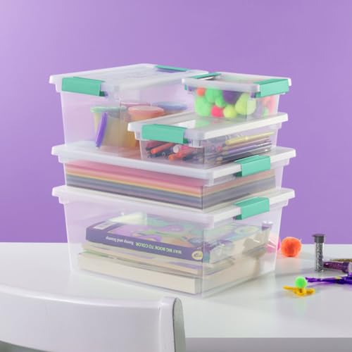 Sterilite 18-Pack Clip Box, Clear Storage for Crafts, Supplies and Office Items, Large - size: Large, style: 18 Pack