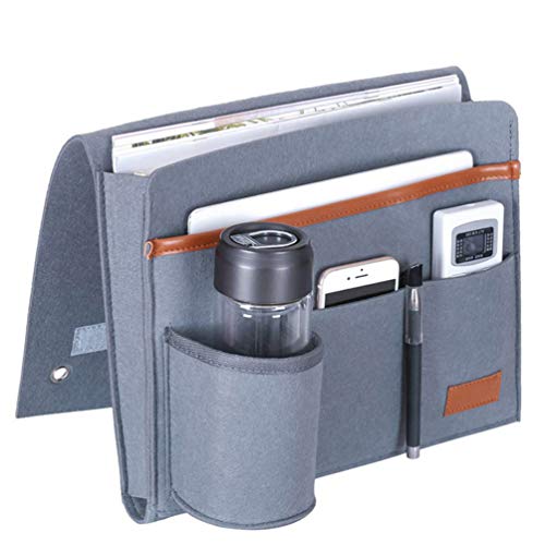 Felt Storage Bag Bed Table Tray for Laptop Couch Side Pocket Table Side Organizer Dorm Bed Felt Bed Storage Organizer Bedside Storage Bedside Sofa Felt Cloth Armrest